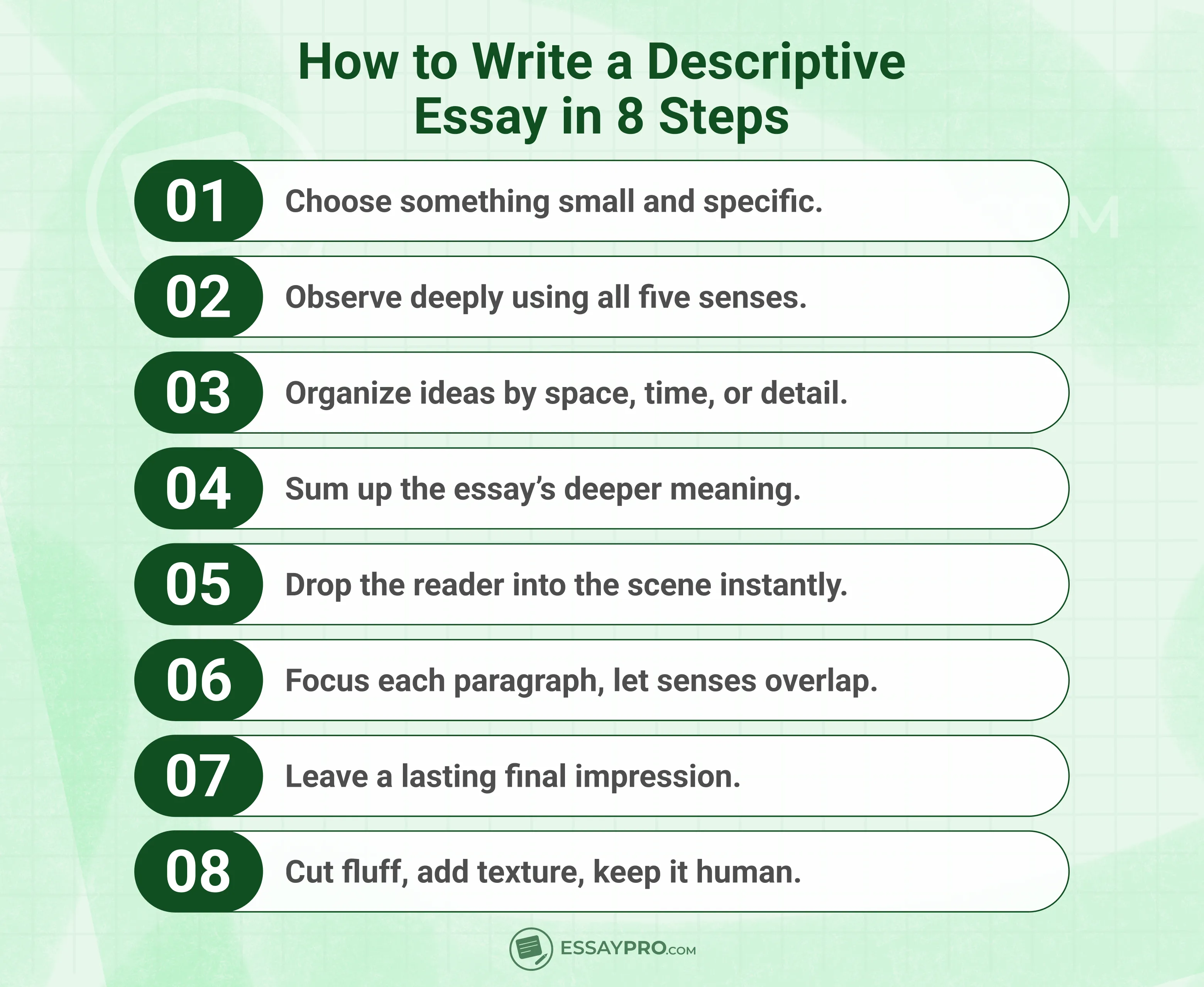 how to write a descriptive essay in 8 steps